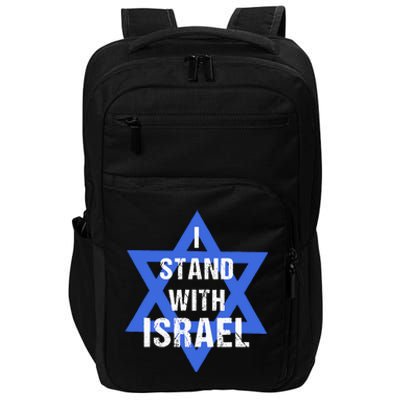 Support I Stand With Israel Jewish Heritage Israeli Flag Impact Tech Backpack