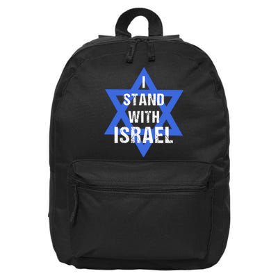 Support I Stand With Israel Jewish Heritage Israeli Flag 16 in Basic Backpack