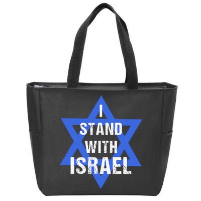 Support I Stand With Israel Jewish Heritage Israeli Flag Zip Tote Bag