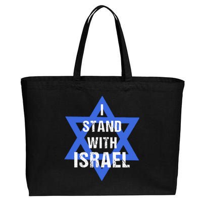 Support I Stand With Israel Jewish Heritage Israeli Flag Cotton Canvas Jumbo Tote