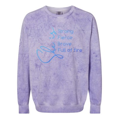 She Is Strong Fierce Brave Full Of Fire Feminist Strong Gift Colorblast Crewneck Sweatshirt