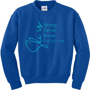 She Is Strong Fierce Brave Full Of Fire Feminist Strong Gift Kids Sweatshirt