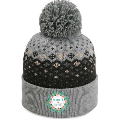 Sincerity Is Simplicity Funny And Motivational Messages Gift The Baniff Cuffed Pom Beanie