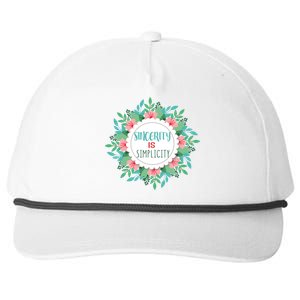 Sincerity Is Simplicity Funny And Motivational Messages Gift Snapback Five-Panel Rope Hat