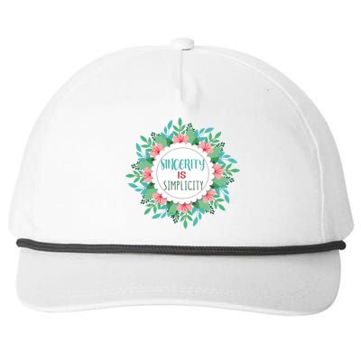 Sincerity Is Simplicity Funny And Motivational Messages Gift Snapback Five-Panel Rope Hat