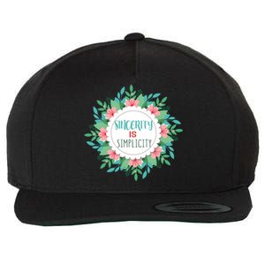 Sincerity Is Simplicity Funny And Motivational Messages Gift Wool Snapback Cap