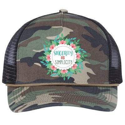 Sincerity Is Simplicity Funny And Motivational Messages Gift Retro Rope Trucker Hat Cap