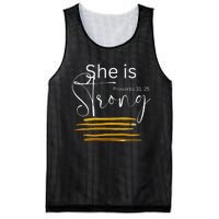 She Is Strong Proverbs 3125 Bible Verse Slogan Western Cross Mesh Reversible Basketball Jersey Tank