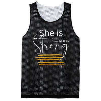 She Is Strong Proverbs 3125 Bible Verse Slogan Western Cross Mesh Reversible Basketball Jersey Tank