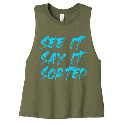 See It Say It Sorted Women's Racerback Cropped Tank