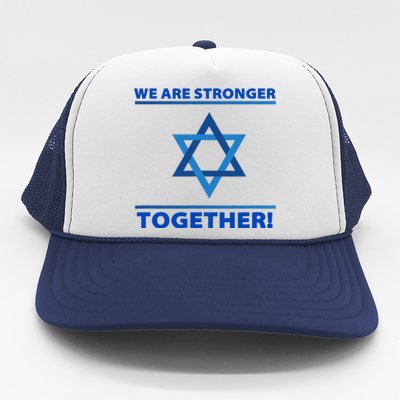 Support Israel Stronger Together Jewish David Star Trucker Hat