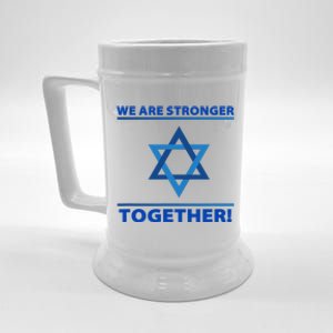 Support Israel Stronger Together Jewish David Star Beer Stein