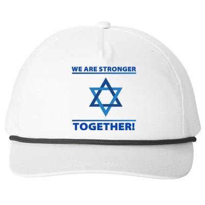 Support Israel Stronger Together Jewish David Star Snapback Five-Panel Rope Hat