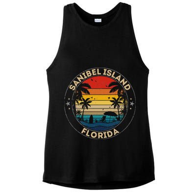 Sanibel Island Souvenir Florida Reminder Ladies PosiCharge Tri-Blend Wicking Tank
