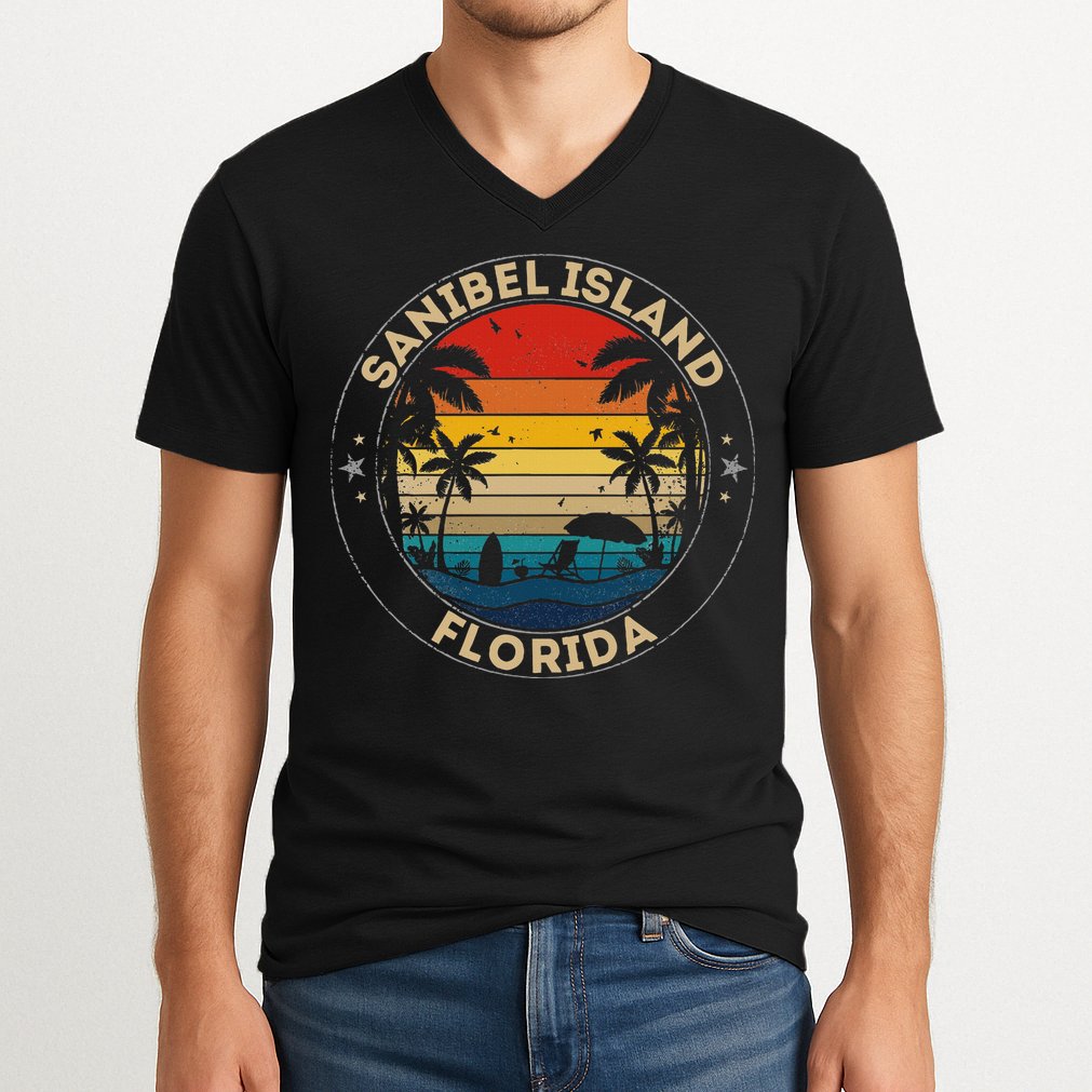 Sanibel Island Souvenir Florida Reminder V-Neck T-Shirt