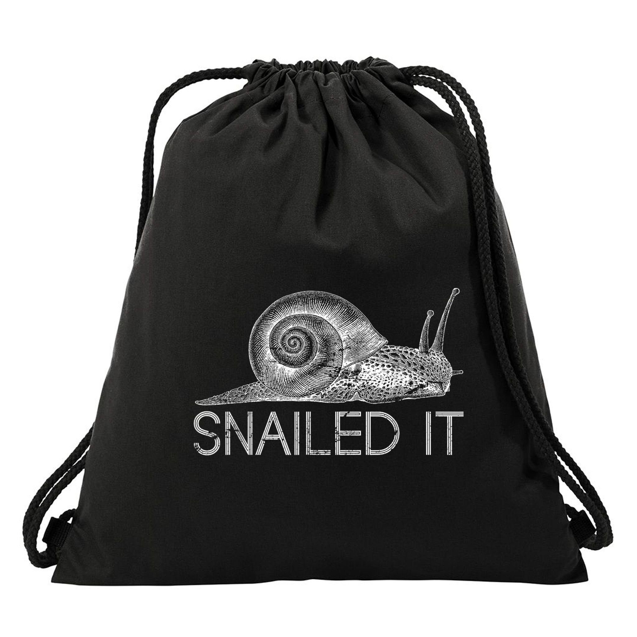 Snailed It Snail Drawstring Bag