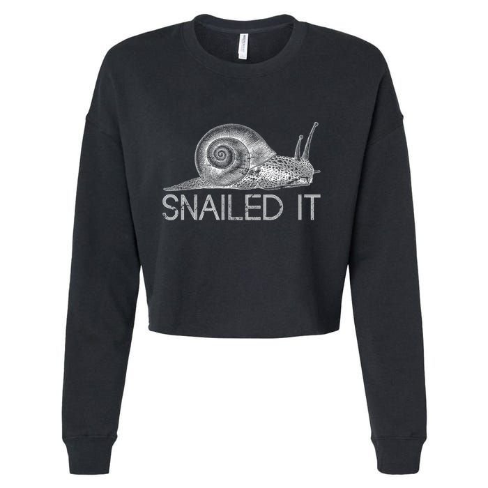 Snailed It Snail Cropped Pullover Crew