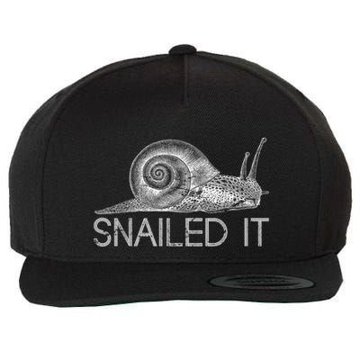 Snailed It Snail Wool Snapback Cap