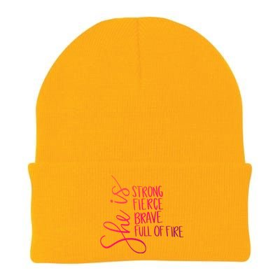 She Is Strong She Is Brave Cool Gift Knit Cap Winter Beanie