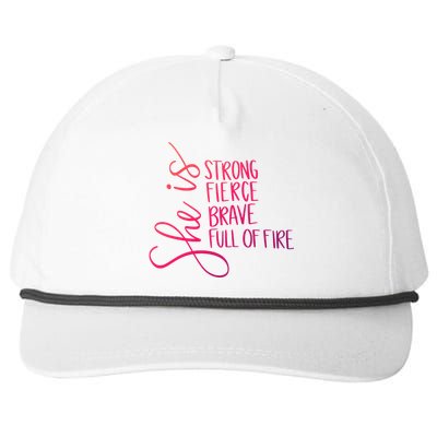 She Is Strong She Is Brave Cool Gift Snapback Five-Panel Rope Hat