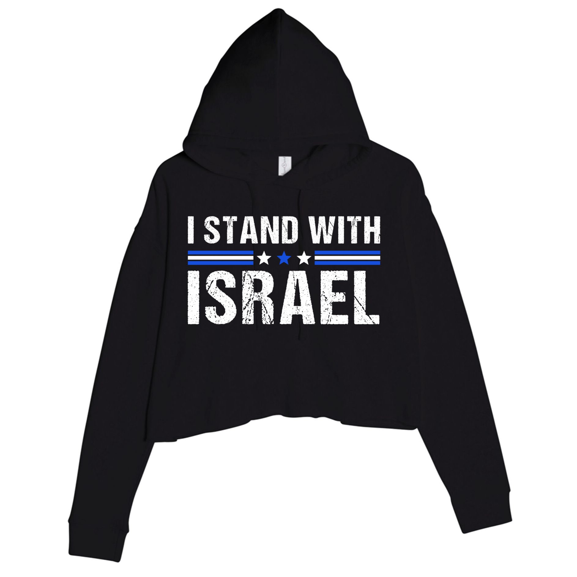 Support I Stand With Israel Crop Fleece Hoodie
