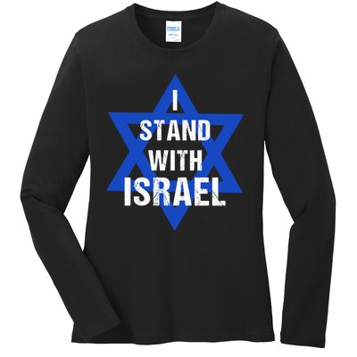 Support I Stand With Israel Ladies Long Sleeve Shirt