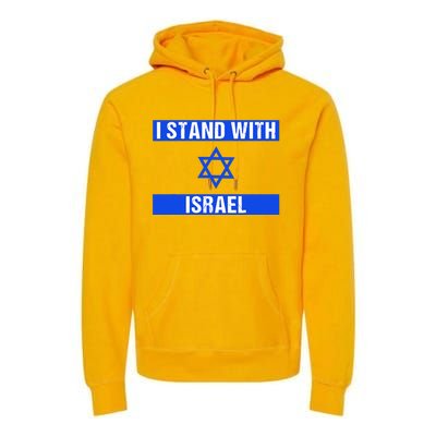 Support I Stand With Israel Jewish Heritage Israeli Flag Premium Hoodie