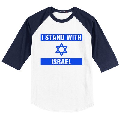 Support I Stand With Israel Jewish Heritage Israeli Flag Baseball Sleeve Shirt