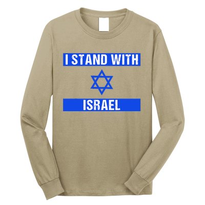 Support I Stand With Israel Jewish Heritage Israeli Flag Long Sleeve Shirt