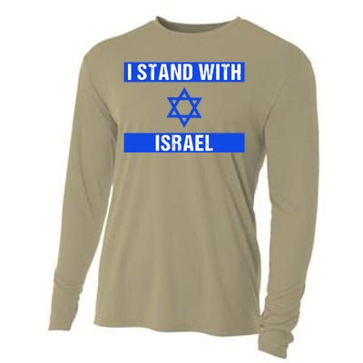 Support I Stand With Israel Jewish Heritage Israeli Flag Cooling Performance Long Sleeve Crew