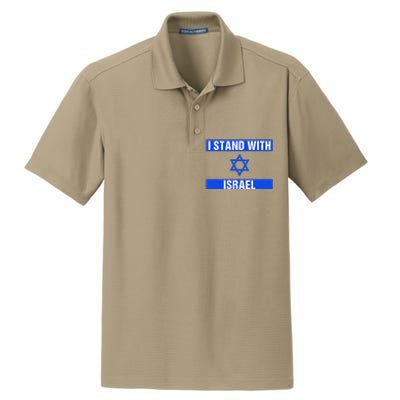 Support I Stand With Israel Jewish Heritage Israeli Flag Dry Zone Grid Polo