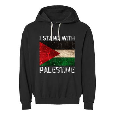 Support I Stand With Palestine Free Palestine Flag Arabic Garment-Dyed Fleece Hoodie