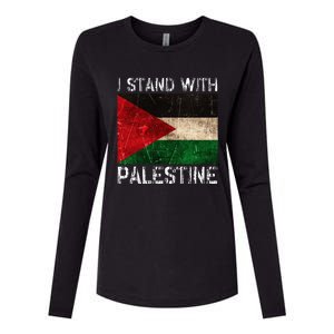 Support I Stand With Palestine Free Palestine Flag Arabic Womens Cotton Relaxed Long Sleeve T-Shirt