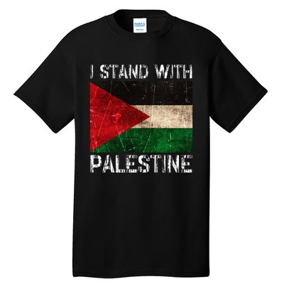 Support I Stand With Palestine Free Palestine Flag Arabic Tall T-Shirt