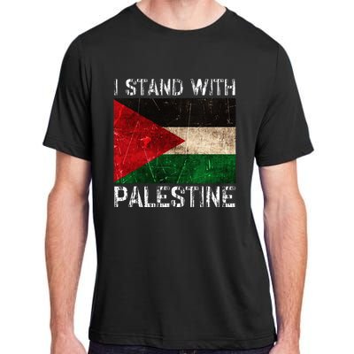 Support I Stand With Palestine Free Palestine Flag Arabic Adult ChromaSoft Performance T-Shirt