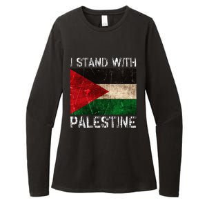 Support I Stand With Palestine Free Palestine Flag Arabic Womens CVC Long Sleeve Shirt