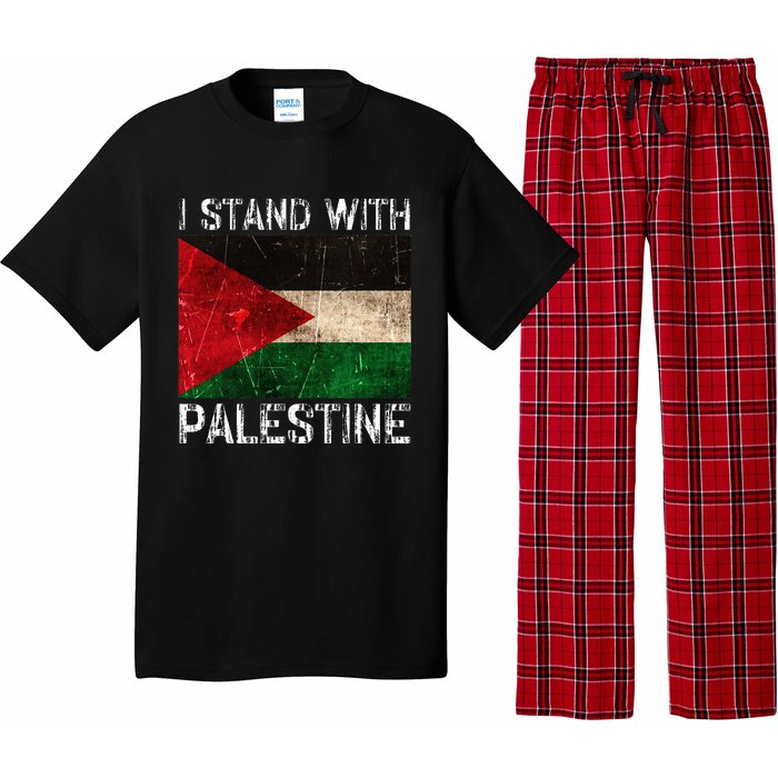 Support I Stand With Palestine Free Palestine Flag Arabic Pajama Set