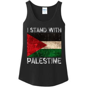 Support I Stand With Palestine Free Palestine Flag Arabic Ladies Essential Tank