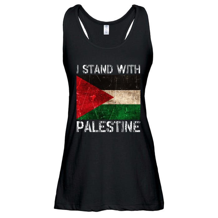 Support I Stand With Palestine Free Palestine Flag Arabic Ladies Essential Flowy Tank