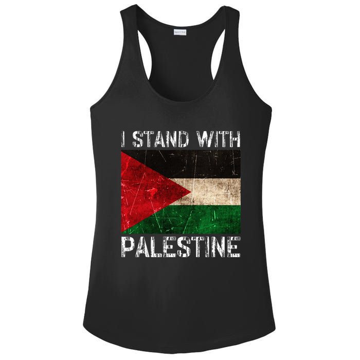 Support I Stand With Palestine Free Palestine Flag Arabic Ladies PosiCharge Competitor Racerback Tank