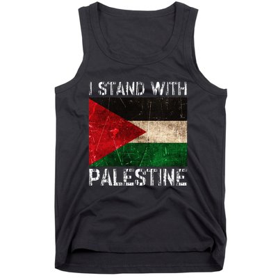 Support I Stand With Palestine Free Palestine Flag Arabic Tank Top