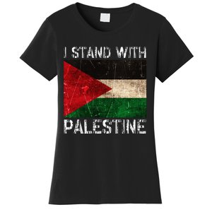 Support I Stand With Palestine Free Palestine Flag Arabic Women's T-Shirt