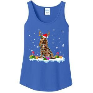 Santa Irish Setter Funny Christmas Lights Santa Reindeer Dog Gift Ladies Essential Tank