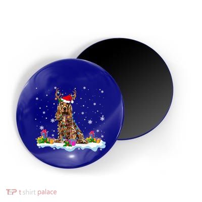 Santa Irish Setter Funny Christmas Lights Santa Reindeer Dog Gift Magnet