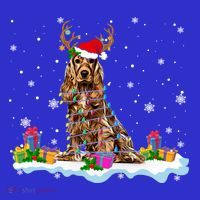 Santa Irish Setter Funny Christmas Lights Santa Reindeer Dog Gift Premium T-Shirt