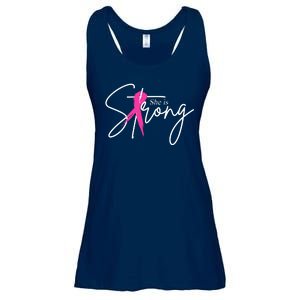 She Is Strong Breast Cancer Awareness Ribbon Ladies Essential Flowy Tank