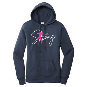 She Is Strong Breast Cancer Awareness Ribbon Women's Pullover Hoodie