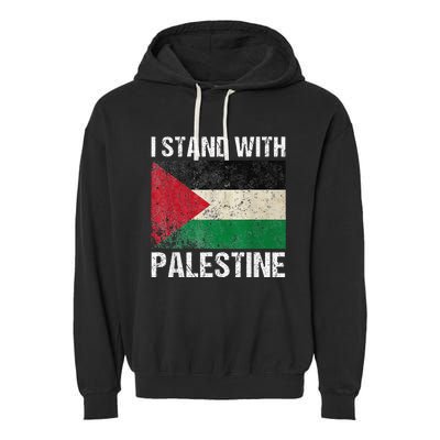 Support I stand with Palestine Free Palestine Flag Arabic Garment-Dyed Fleece Hoodie