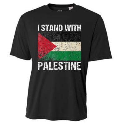 Support I stand with Palestine Free Palestine Flag Arabic Cooling Performance Crew T-Shirt