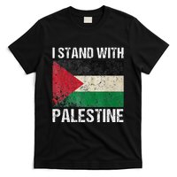 Support I stand with Palestine Free Palestine Flag Arabic T-Shirt